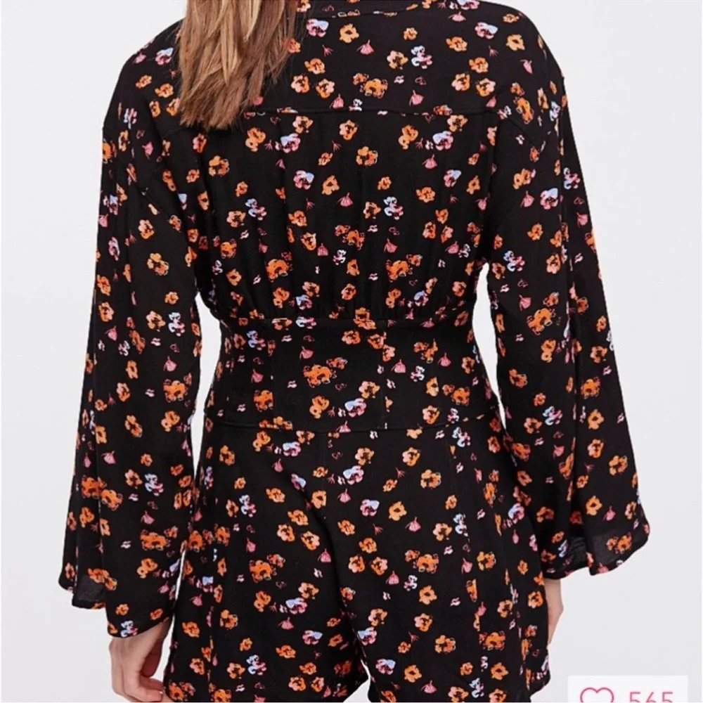 Free People Floral Black Jumpsuit - Picture 2 of 7